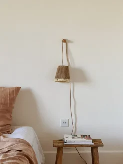 Abat jour jute à pompons