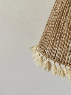 Abat jour jute à pompons