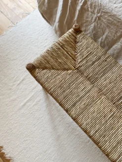 Banc en teck et rotin