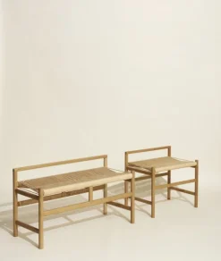 Banc scandinave en chêne clair
