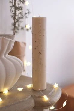 Bougie de l’avent beige