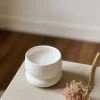 Bougie parfumée pot texturé blanc