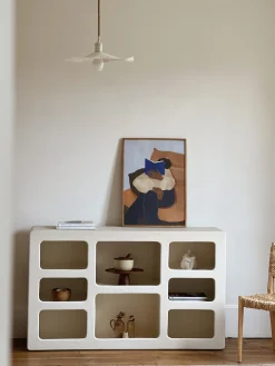 Buffet effet béton ciré blanc cassé – Mykonos