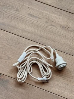 Câble électrifié blanc/ coton