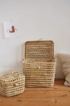 Coffre en osier tressé à la main