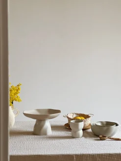 Coupelle sur pied en grès emaillé