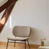Fauteuil beige et bois Aki