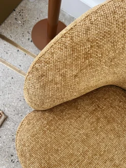 Fauteuil club tissu chiné bronze