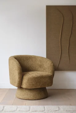 Fauteuil cocon pivotant bronze