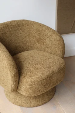 Fauteuil cocon pivotant bronze