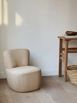 Fauteuil en tissu bouclette – 4 couleurs