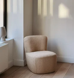 Fauteuil en tissu bouclette – 4 couleurs