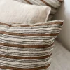 Housse de coussin en lin rayé