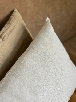 Housse de coussin lin et coton naturel