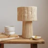 Lampe à poser en raphia