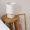 Lampe de table de chevet céramique / lin
