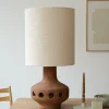 Lampe en grès avec abat jour