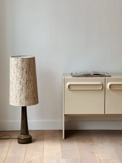 Lampe en grès moutarde