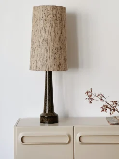 Lampe en grès moutarde