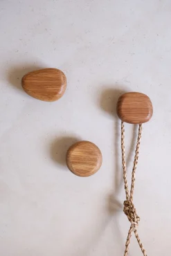 Lot de 3 patères murales en bois