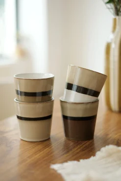 Lot de 4 tasses en grès – 2 tailles