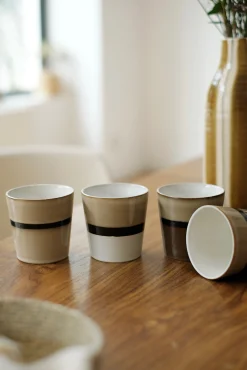 Lot de 4 tasses en grès – 2 tailles