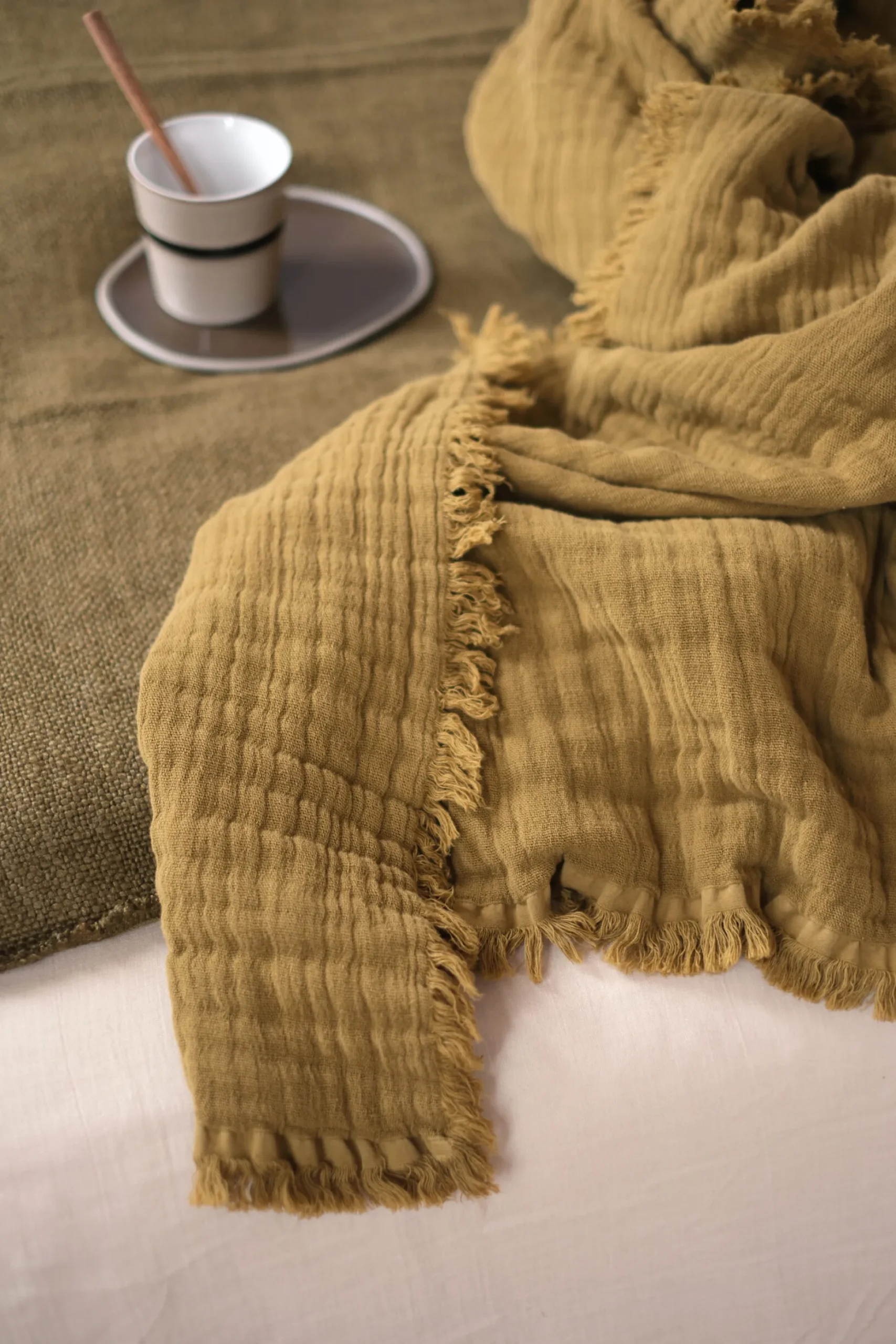 Plaid en coton naturel