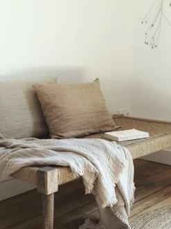 Plaid en coton naturel