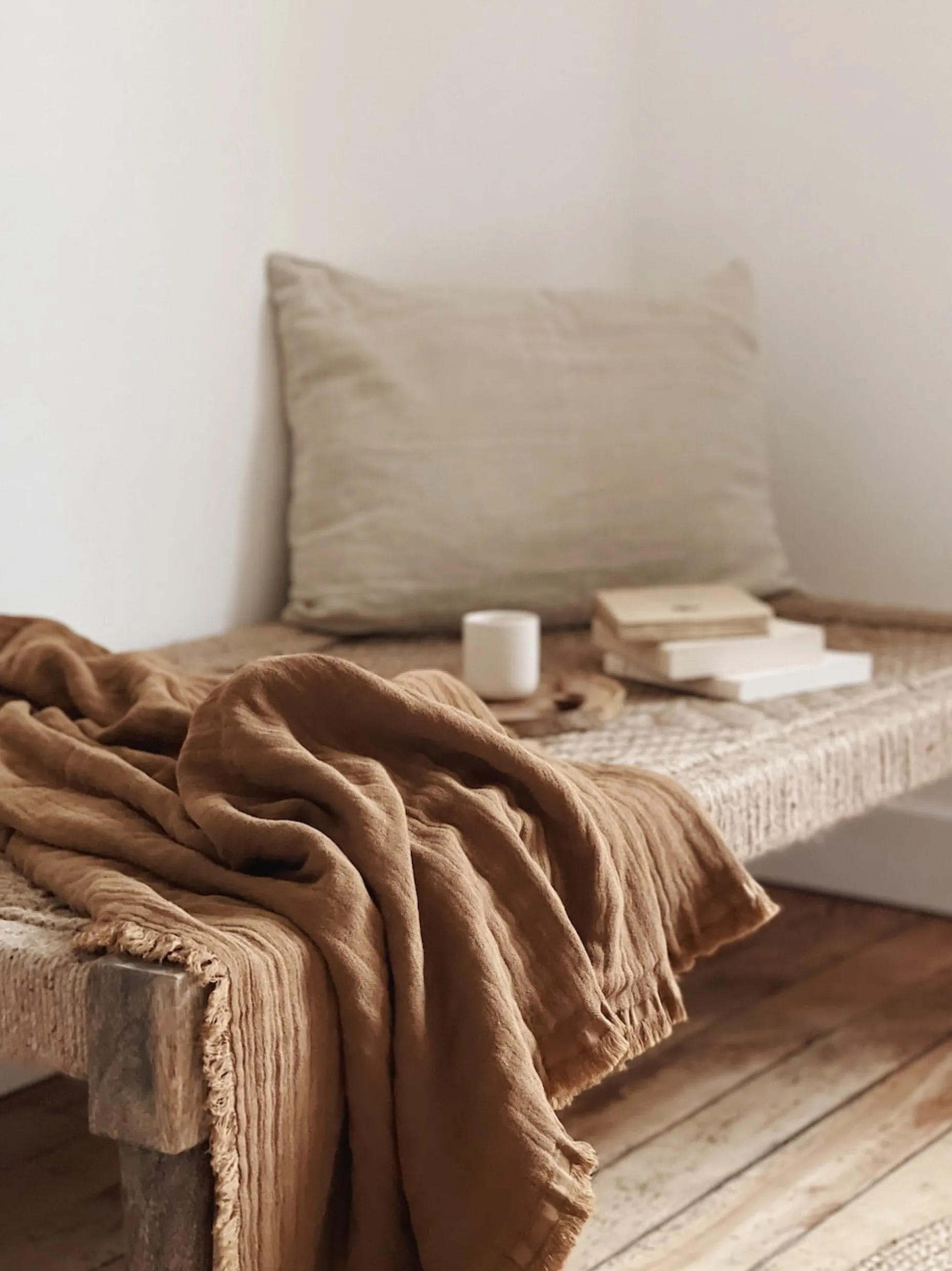 Plaid en coton naturel