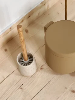 Porte brosse WC grès/ frêne