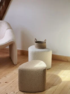 Pouf bouclette de couleur