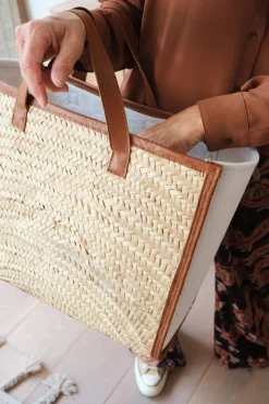 Sac en feuille de palmier et cuir