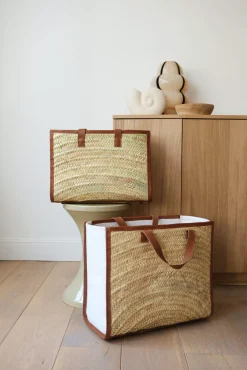 Sac en feuille de palmier et cuir