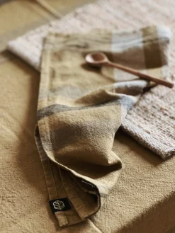 Serviette de table lin et coton gold