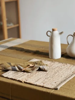 Serviette de table lin et coton gold