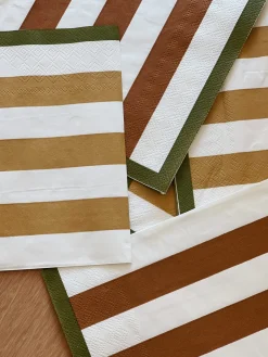 Serviettes en papier rayées