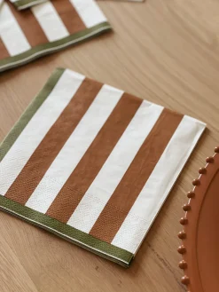 Serviettes en papier rayées