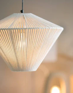 Suspension en corde crème