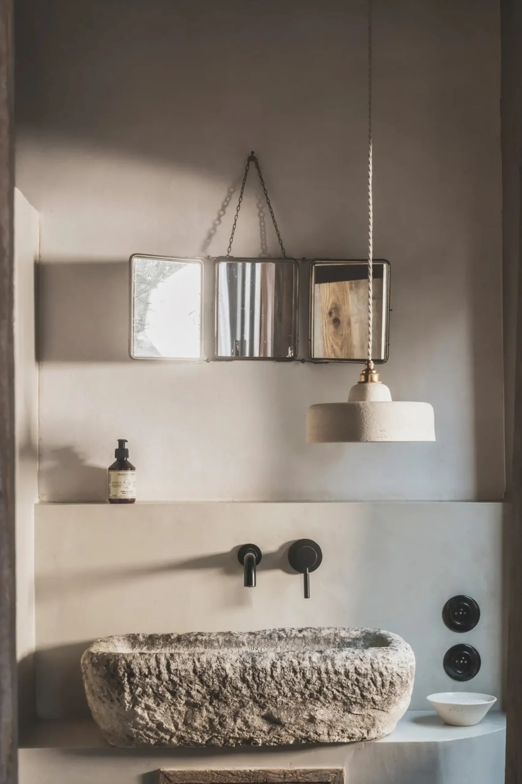 Suspension grès chamotté ivoire