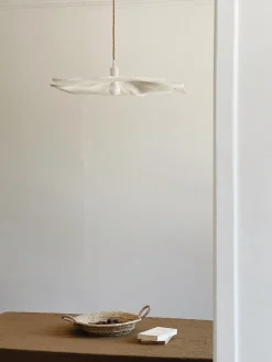 Suspension luminaire “fleur” en papier mâché M/L