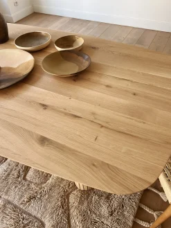 Table à manger moderne en chêne massif 200x100cm