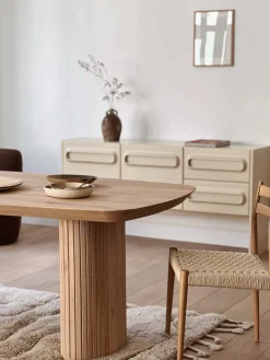 Table à manger moderne en chêne massif 200x100cm