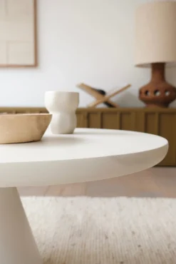 Table basse ciment blanc