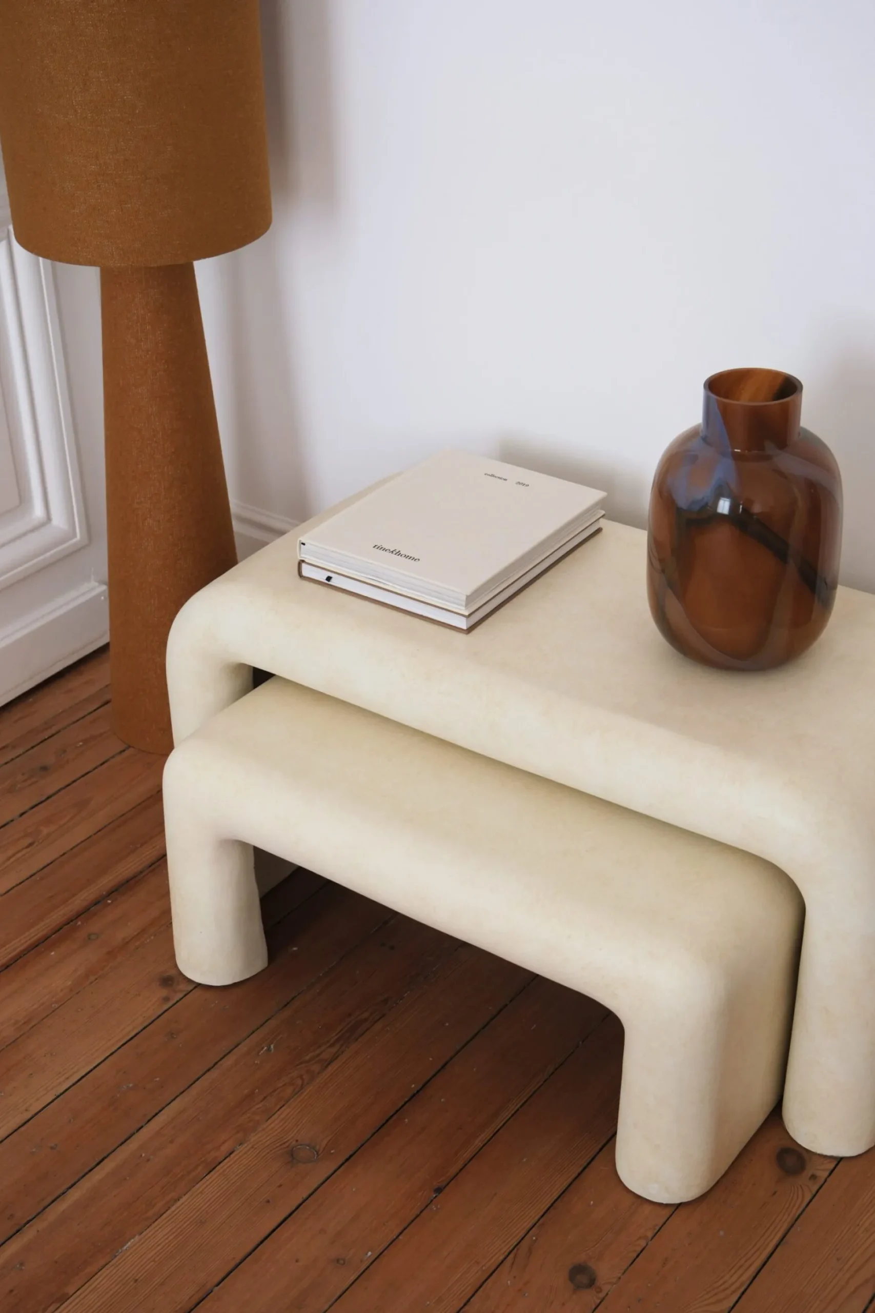 Table basse effet béton ciré (set de 2)