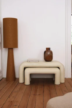 Table basse effet béton ciré (set de 2)