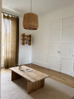 Table basse rectangulaire en teck recyclé