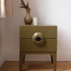 Table de chevet vert olive