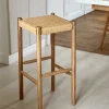 Tabouret de bar tressé en chêne