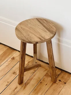 Tabouret en teck fait main