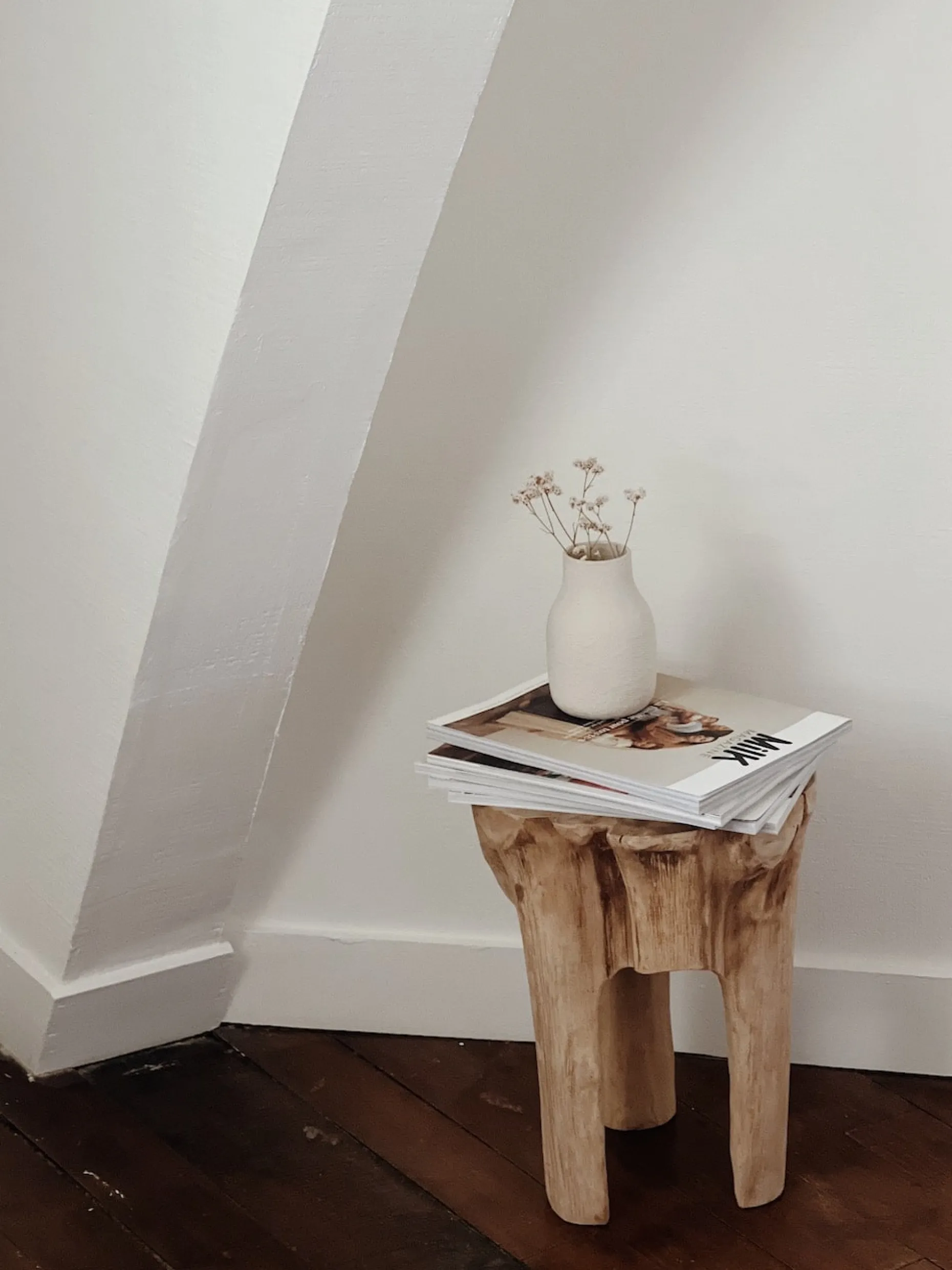 Tabouret trepied en teck recyclé